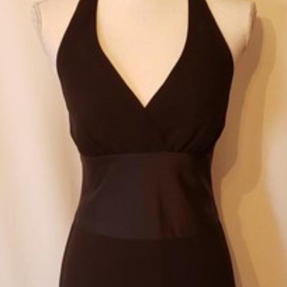 Jones New York Solid Black Halter Cocktail Dress